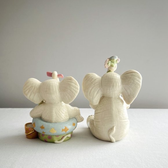 Vintage Lenox Collections 2 Elephant Figurines Sweet Spring & Summer Fun - Picture 7 of 9